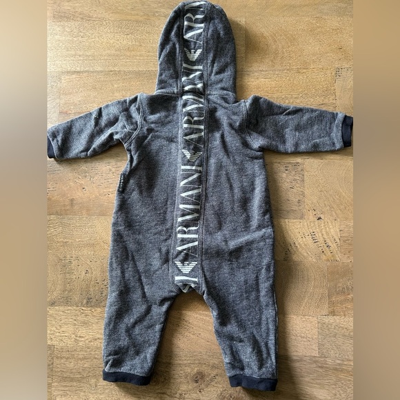 Authentic Armani Baby Full Zip One Piece Size 6M - Picture 4 of 7